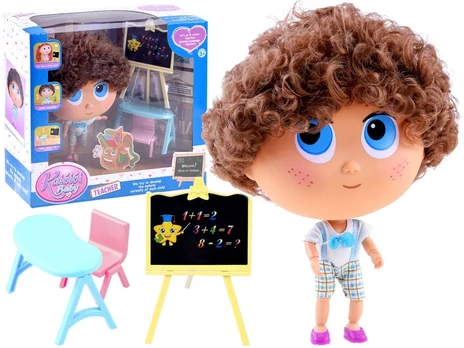 Tymek doll, fun at school, blackboard desk ZA339