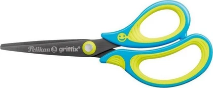 Pelikan Scissors Griffix ergonomiškas smailus mėlynas