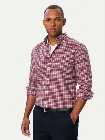 Tommy Hilfiger Marškiniai Flex Poplin MW0MW44595 Raudona Regular Fit