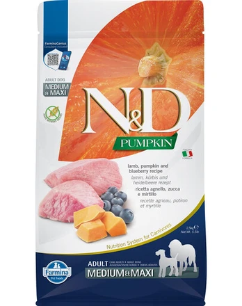 FARMINA N&D GF PUMPKIN DOG LAMB&BLUEBERRY ADULT MEDIUM/MAXI 2,5kg