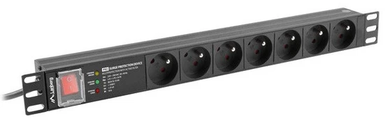 LANBERG PDU Rack pro 19i 1U 7x FR 2m | PDU-PRO-07E-0200-BK
