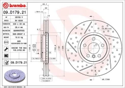 Stabdžių diskas BREMBO 09.D179.21 kaina