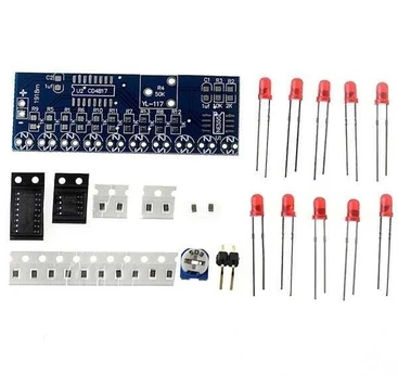 LED modulis 'Flowing light' - NE555+CD4017 - RINKINYS - LED stroboskopas - DIY