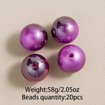 Apvalūs karoliukai, Orchid Purple-20pcs