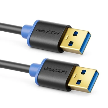 Usb 3.0 A/a kabelis – juodas/mėlynas, 1m