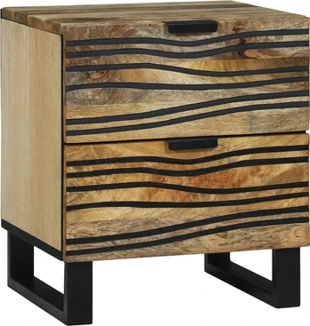 Naktinis kabinetas 40x33.5x46 cm, kietas mango ir dirbtinis medis