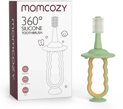 Momcozy mažylių dantų šepetėlis, žalias