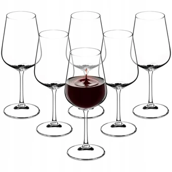 Raudonojo vyno taurių rinkinys iš 6 stiklinių, 450 ml