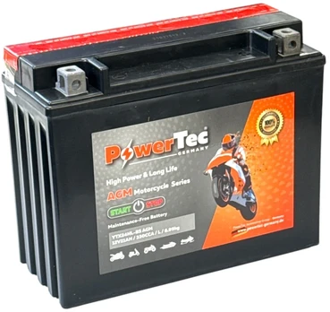 Akumuliatorius PowerTec YTX24HL-BS AGM, 12 V, 21 Ah, 330 A