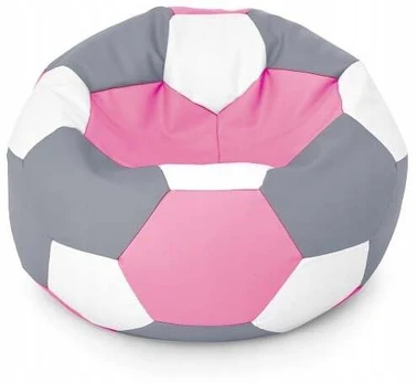 Sėdmaišis Ball XXL, baltas/rožinis/pilkas