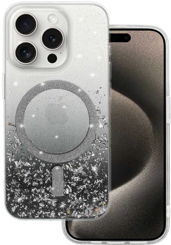 Tel Protect Moonlite Magsafe dėklas skirtas Apple iPhone 15 juodas skaidrus