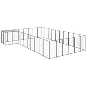 Voljeras šunims, juodos spalvos, 19,36 m², plienas kaina