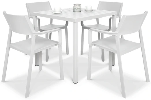 Lauko baldų komplektas TRILL/CUBE 80, 4+1, Bianco