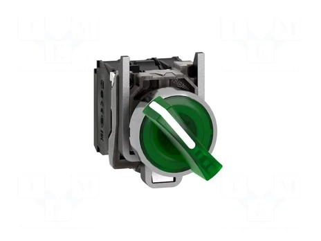 Switch: rotary | 22mm | Stabl.pos: 2 | NC + NO | green | LED | 230V | IP66