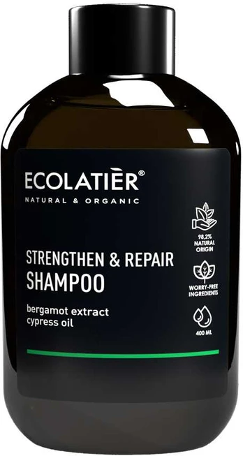 Alherbolab ECOLATIER šampūnas stiprinamasis ir atstatomasis, 400 ml