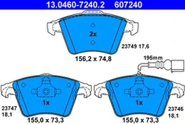 ATE 13.0460-7240.2 Brake pad set