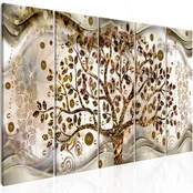 Artgeist Paveikslas - Tree and Waves (5 Parts) Brown kaina