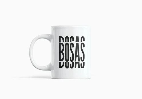 Puodelis Bosas, baltas/juodas
