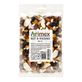 Riešutų ir razinų mišinys ARIMEX, 500 g