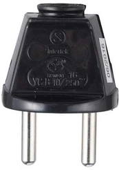 E-Line Stikprop rund uden jord. Sort. 230V 16A