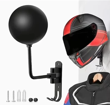 Motociklininko šalmo ir striukės laikiklis - kablykla 2in1
