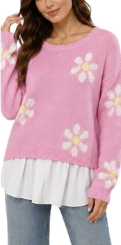 Megztinis moterims, Made in Italy, rožinis, L/XL