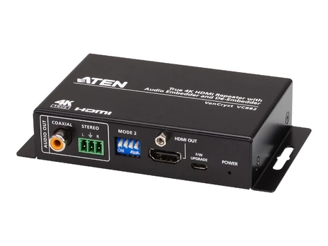 Aten True 4K HDMI Repeater with Audio Embedder and De-Embedder | VC882 | VC882-AT-G
