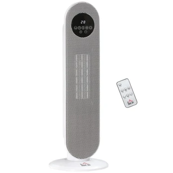 Elektrinis šildytuvas HomeCOM, bokšto tipo, 63,5 cm, baltas