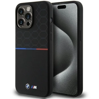 Dėklas BMW BMHMP15X22SMPK iPhone 15 Pro Max 6.7" juoda|juodas hardcase M Silicone Pattern MagSafe