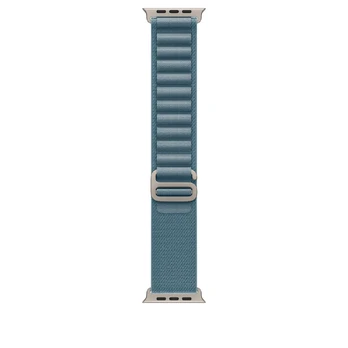 Apyrankė Apple Watch 49mm Light Blue Alpine Loop - Medium - Natural Titanium Finish