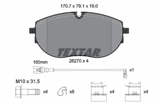 TEXTAR 2627001 Brake pad set