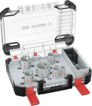 Gręžimo karūnų rinkinys Bosch PRO Multi Material PC Plus; 22-64 mm; 9 vnt.