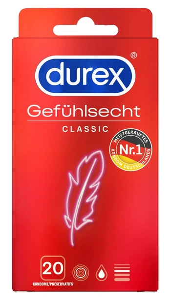 Durex gefühlsecht Class 20 pcs klasikiniai prezervatyvai