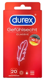 Durex gefühlsecht Class 20 pcs klasikiniai prezervatyvai kaina