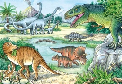 Dėlionė Ravensburger Dinosaurs, 26 cm x 18 cm kaina