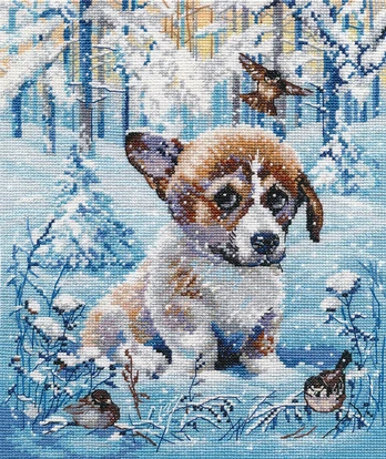 Cross stitch kit "Snow puppy" S1482