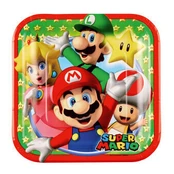 Popierinės lėkštės "Super Mario", 18 cm, 8 vnt