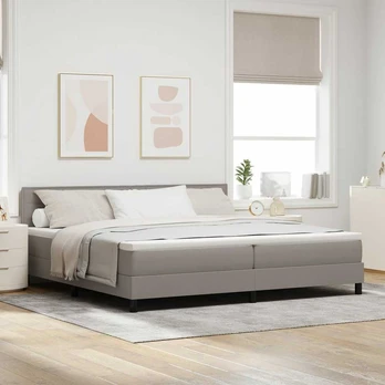 Kiemas lova su čiužiniu Taupe 200 x 200 cm audinys