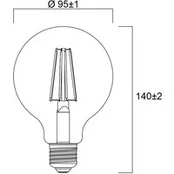 "Sylvania E27 Filament LED G95 4W 2700K 840 lm