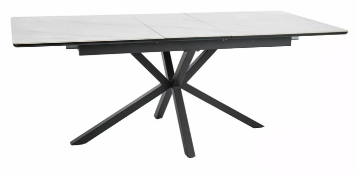 stalas LOGAN CERAMIC BALTA/Juodas MAT 160(200)X90