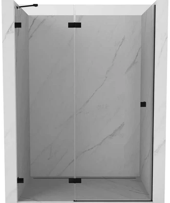 Dušo durys Mexen Lunar, kairinės, 140 cm, transparent/juodas