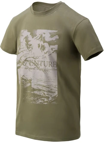 Marškinėliai Helikon-Tex Adventure Is Out There, Olive Žalias