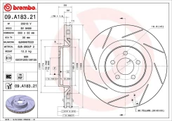 Stabdžių diskas BREMBO 09.A183.21 kaina