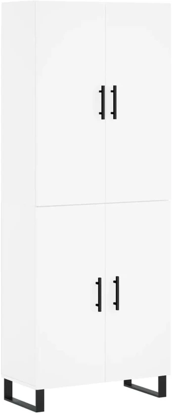 Komoda, baltos spalvos, 69,5x34x180cm, apdirbta mediena