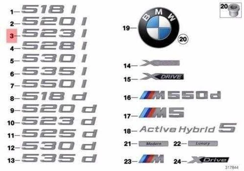 Bmw 5 F10 Etiketas Originalus 51147219538