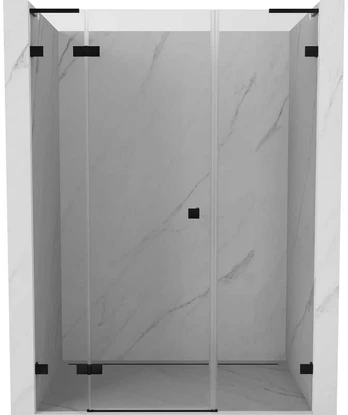 Dušo durys Mexen Lunar L, kairė, 130 cm, transparent/juodas
