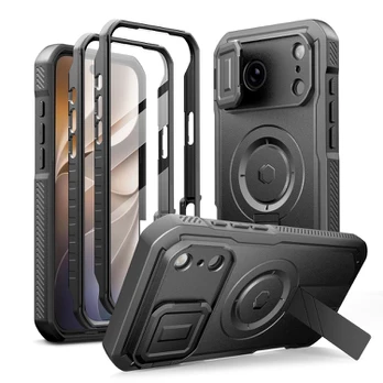 Juodas dėklas Apple iPhone 17 Pro / 18 Pro telefonui "Tech-Protect Kevlar Magsafe 2-Set"