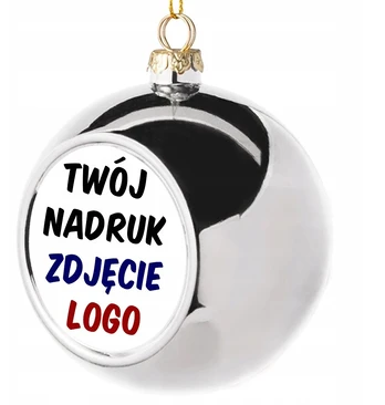 Didelis sidabrinis burbulas su nuotrauka - grafika - logotipu - šventinė dovana