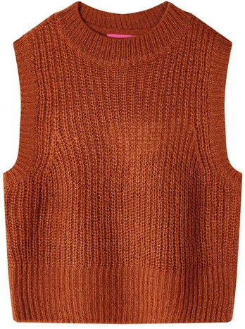 Vaikiškas megztinis-liemenė, smėlio spalvos, megztas, 92 dydžio