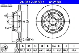 ATE 24.0112-0180.1 Brake Disc kaina